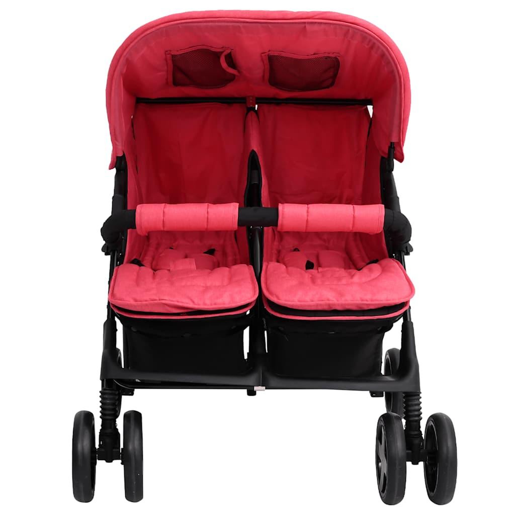 Voir la diapositive 2 : VIDAXL Poussette a deux places Rouge Acier