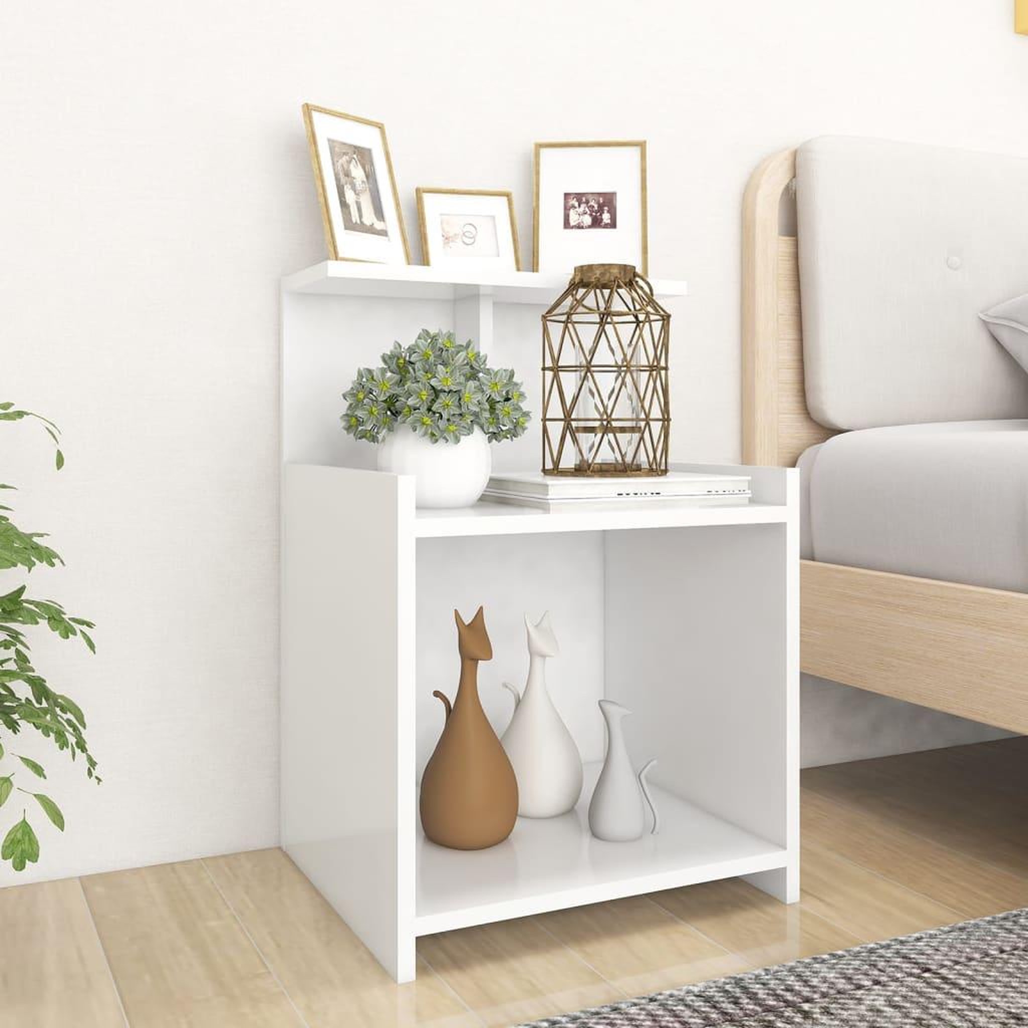 VIDAXL Tables de chevet 2 pcs Blanc 40x35x60 cm Agglomere