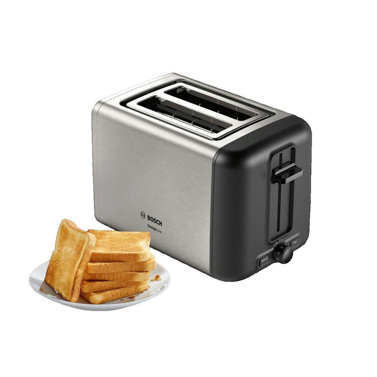 BOSCH Grille pain Bosch TAT3P420 2 fentes 970 W Noir - Acier inoxydable
