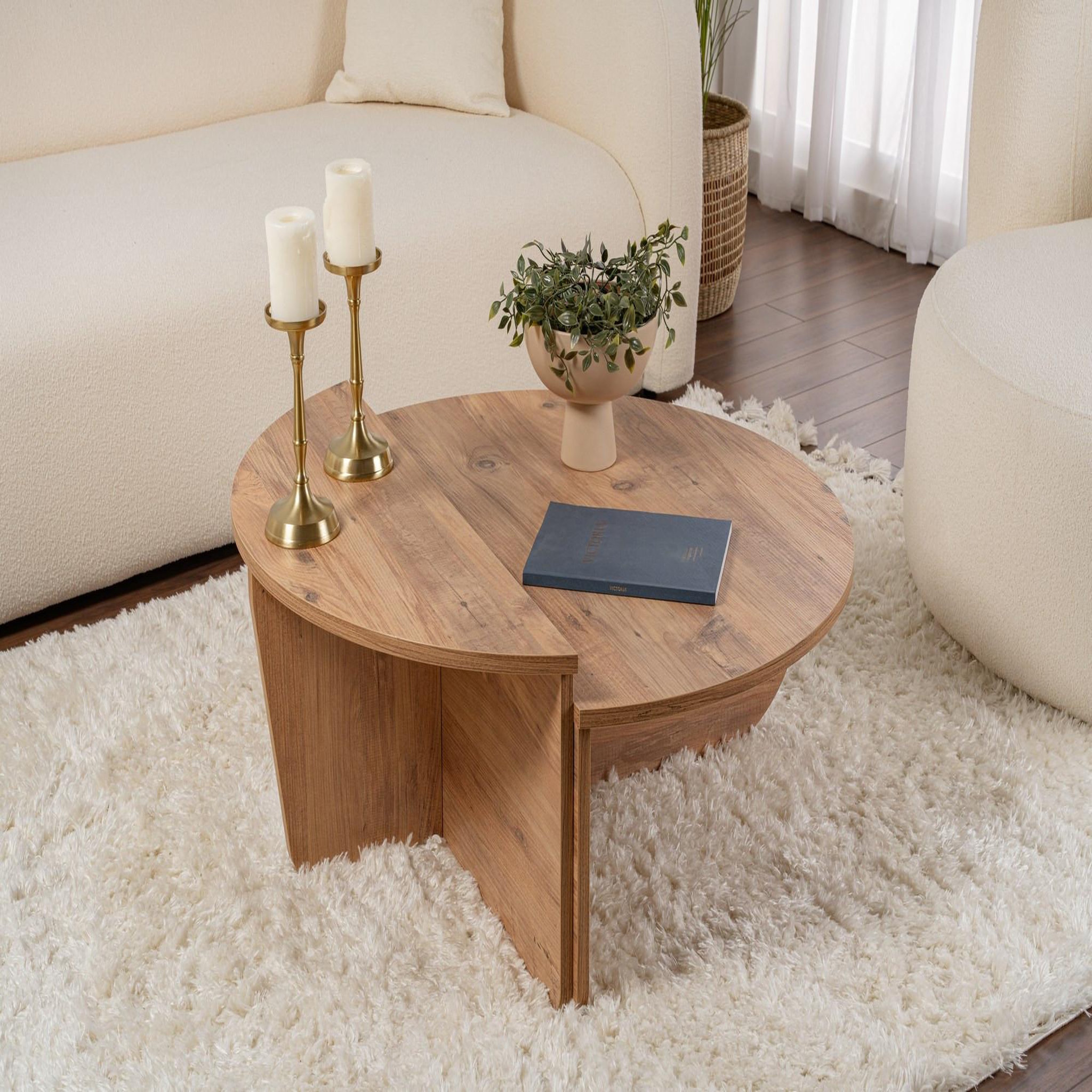 Voir la diapositive 3 : Habitat et Jardin Table basse en bois  orion  - 90 x 60 x 30 cm - pin atlantique
