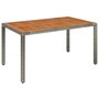 VIDAXL Table de jardin dessus en bois Gris 150x90x75 cm Resine tressee