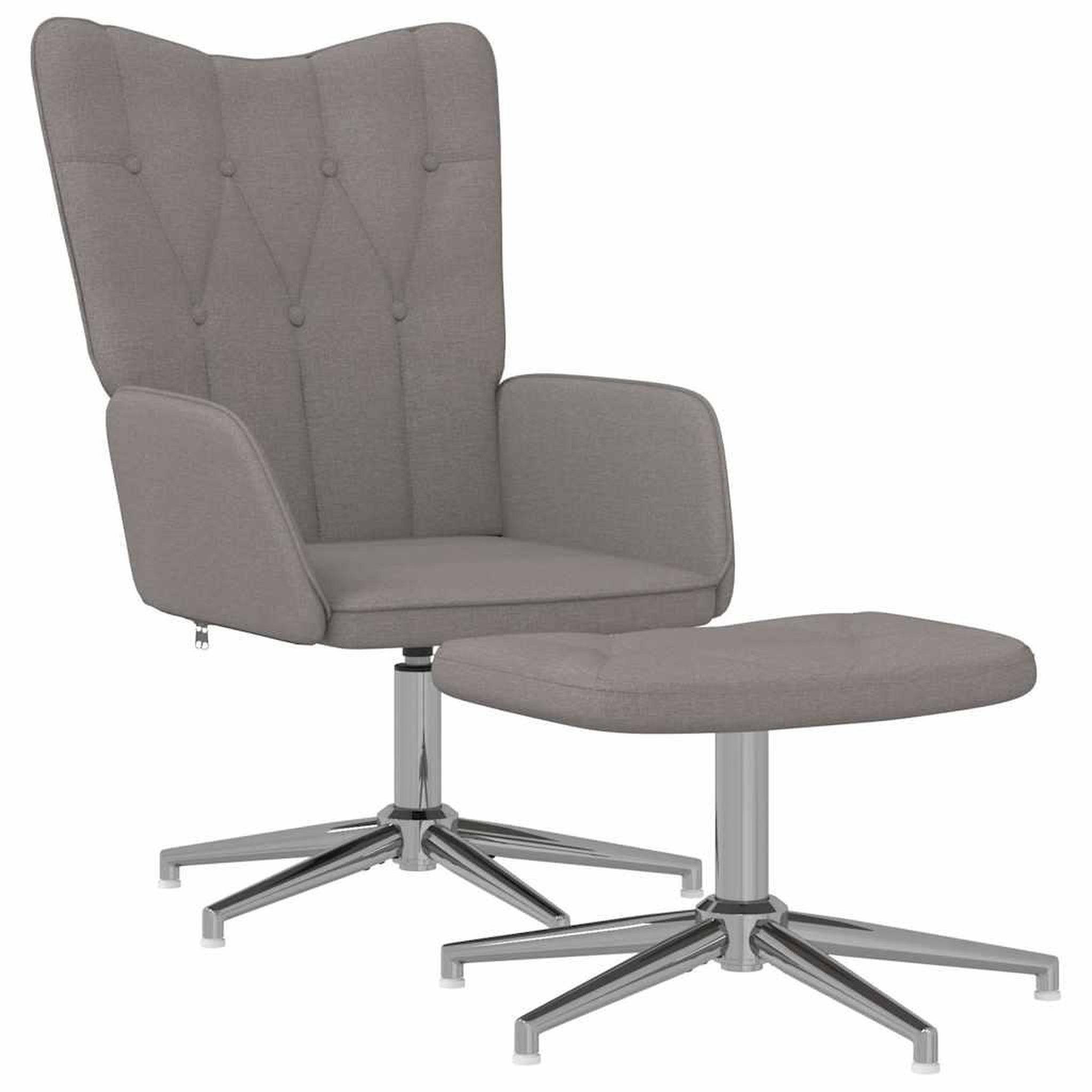 Voir la diapositive 2 : VIDAXL Chaise de relaxation avec tabouret Taupe Tissu