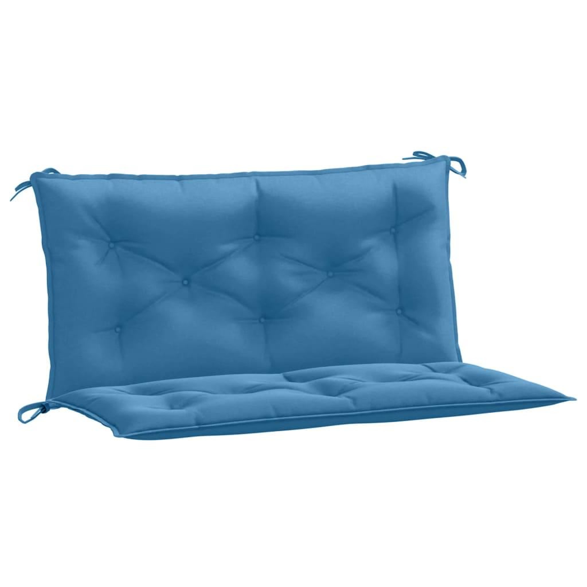 Voir la diapositive 2 : VIDAXL Coussins de banc de jardin lot de 2 bleu melange tissu