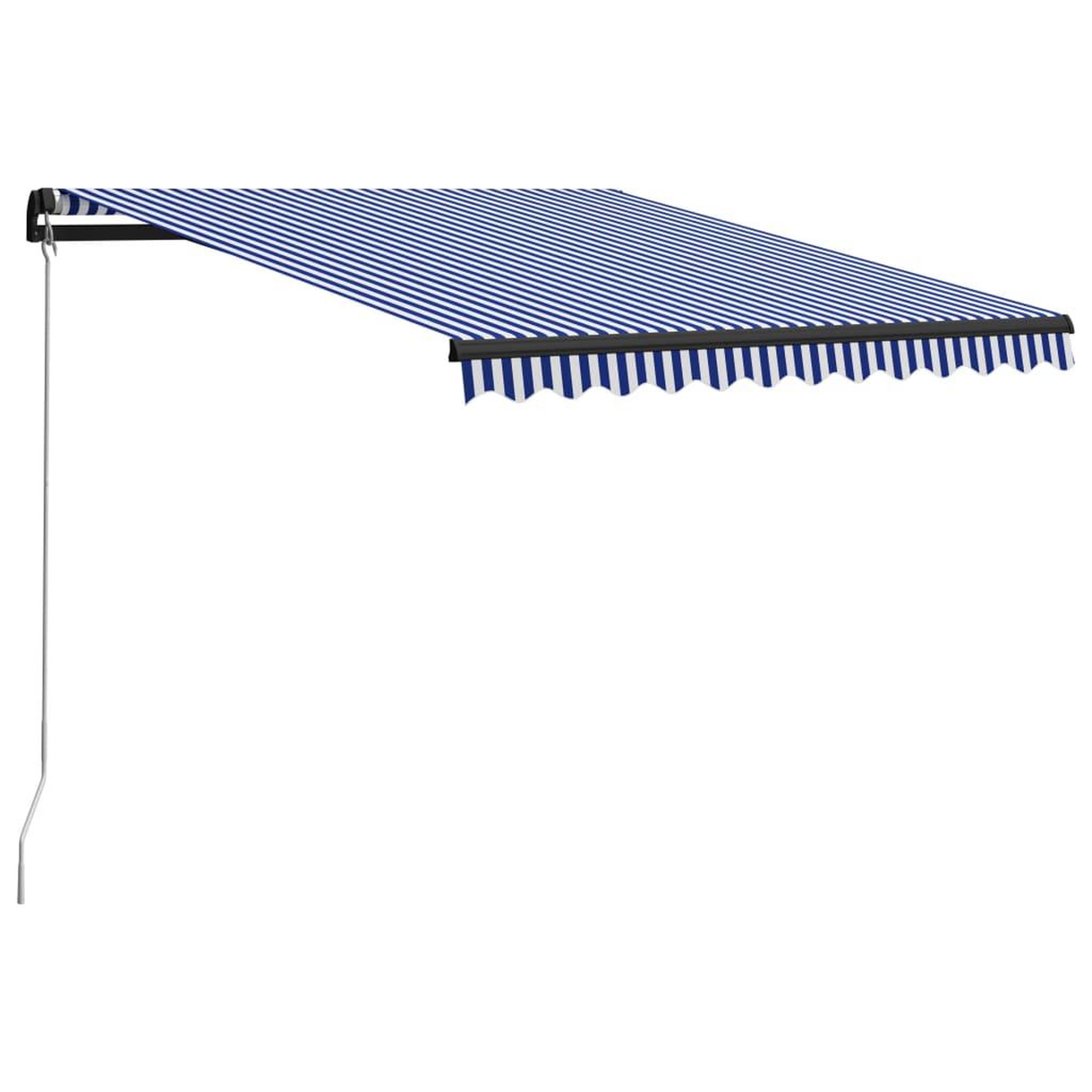 VIDAXL Auvent manuel retractable 300x250 cm Bleu et blanc