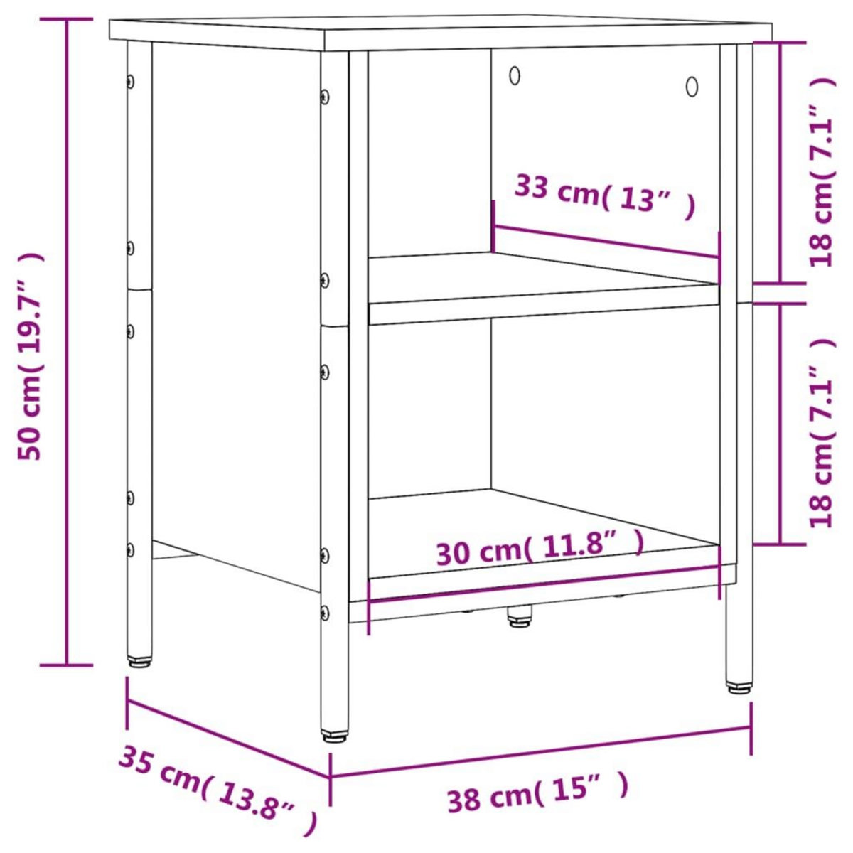 VIDAXL Armoire a chaussures chene fume 38x35x50 cm bois d'ingenierie