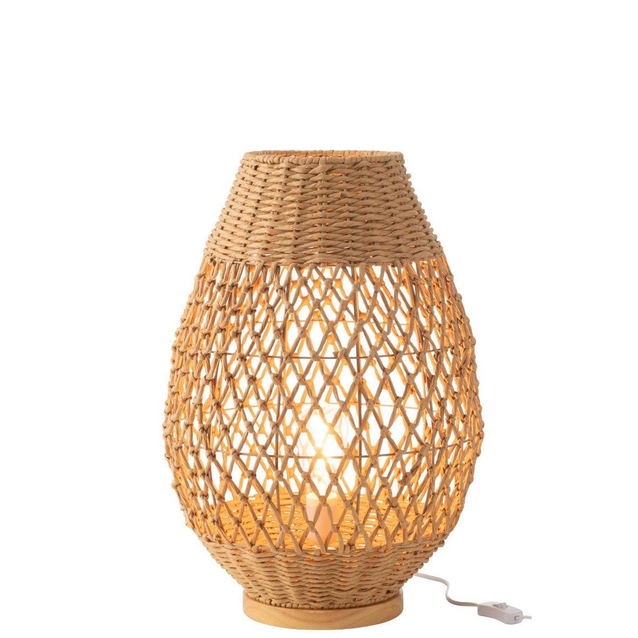 Voir la diapositive 2 : J-LINE Lampe à poser torsade en métal  deann  54cm naturel