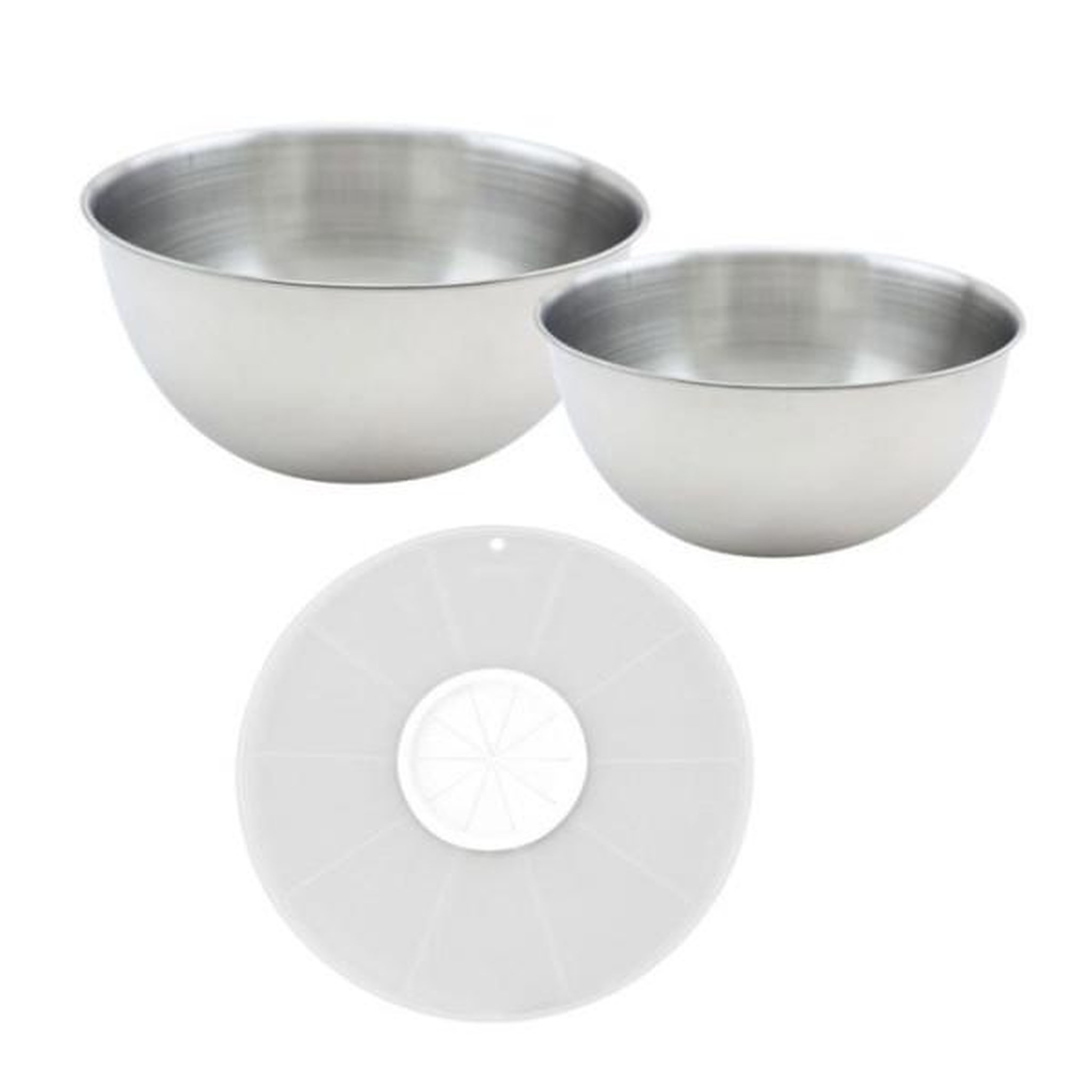 Fackelmann Ensemble de 2 bols de préparation avec couvercle anti projections - fackelmann - basic - 25 et 20,5 cm