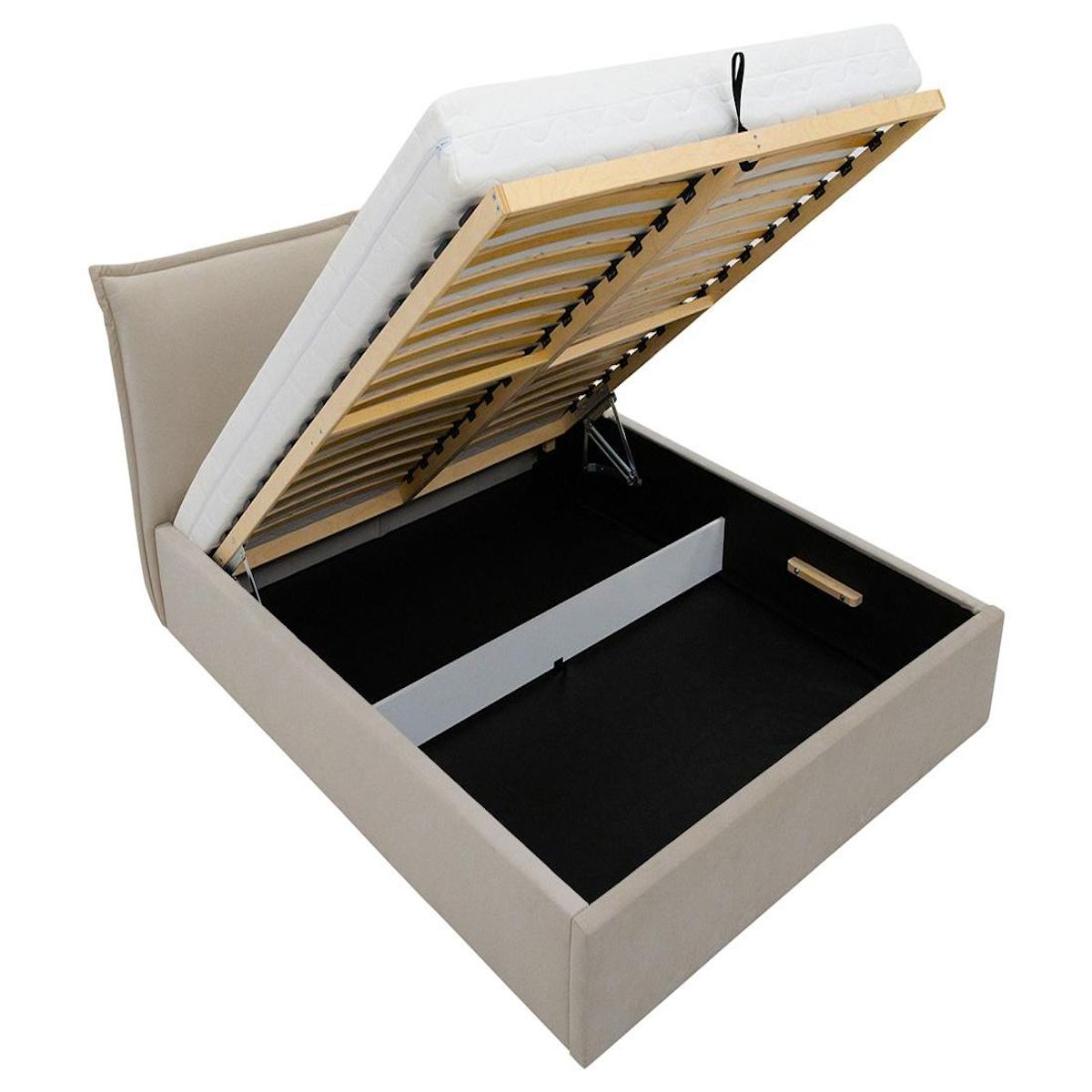 BEST MOBILIER John - lit coffre - 140x200 cm - en velours - sommier inclus