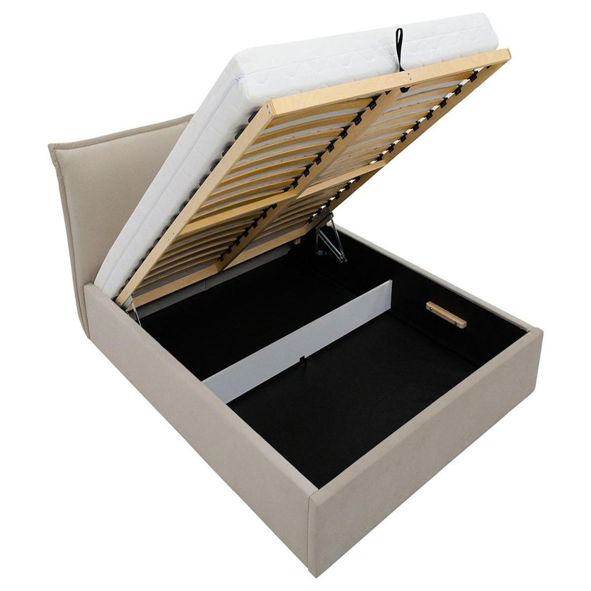 BEST MOBILIER John - lit coffre - 140x200 cm - en velours - sommier inclus