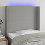 Voir la diapositive 1 : VIDAXL Tete de lit a LED Gris clair 103x16x118/128 cm Tissu