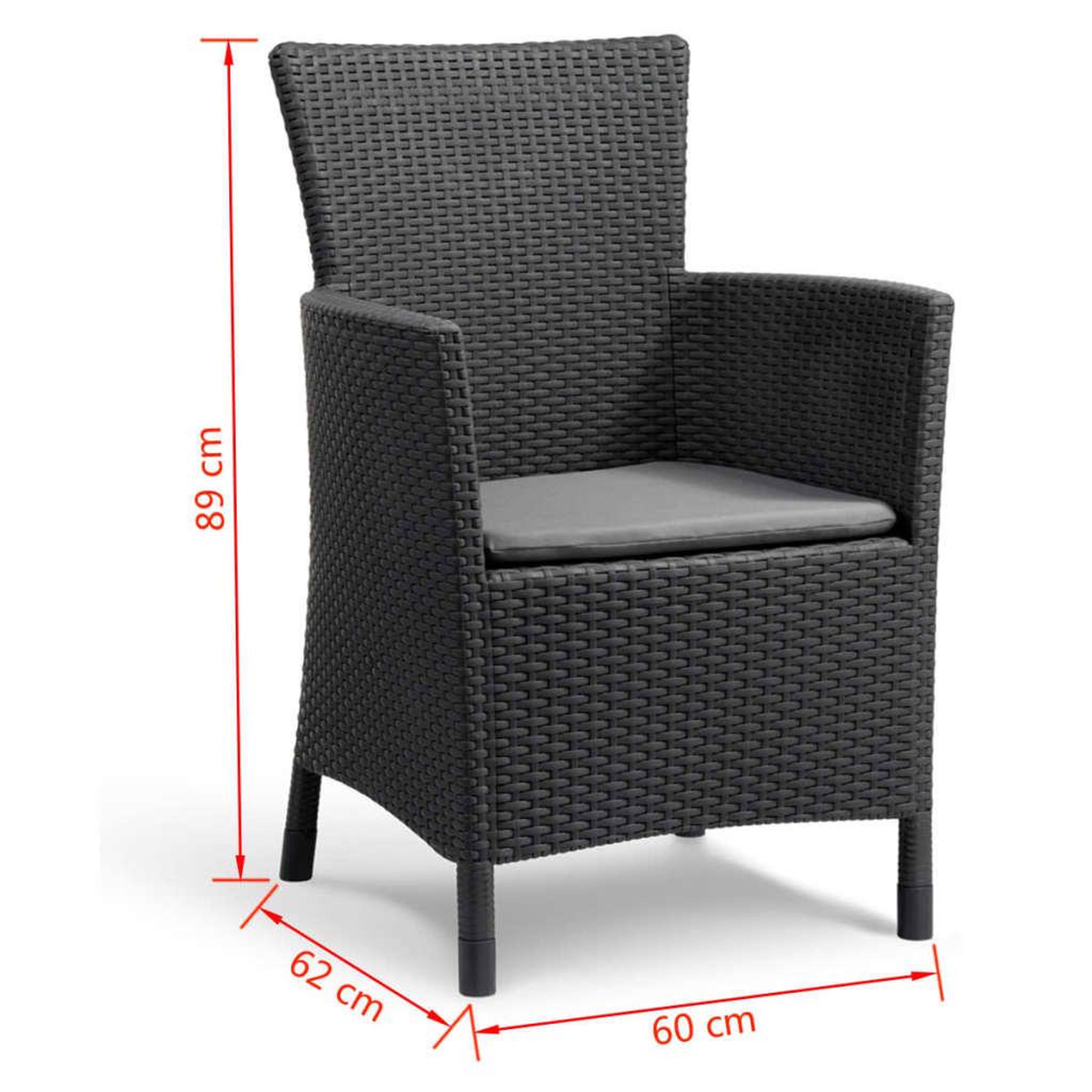 Voir la diapositive 6 : Keter Keter Chaise de salle a manger de jardin Iowa graphite 215526