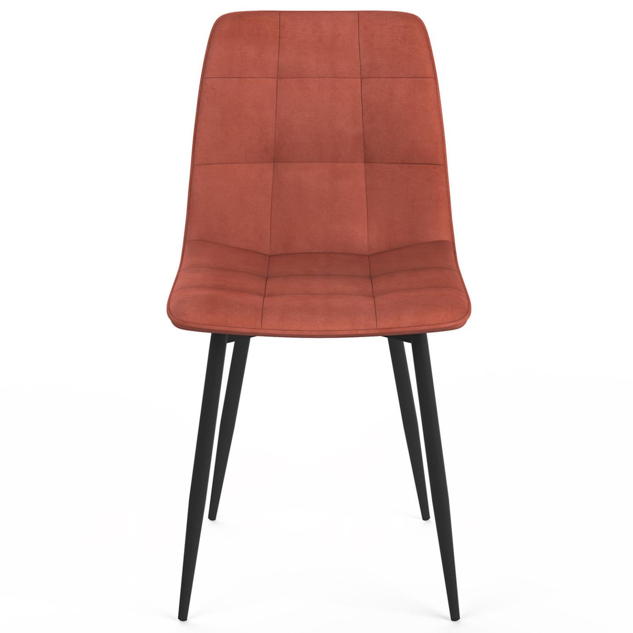 Voir la diapositive 3 : ID MARKET Lot de 4 chaises mila en velours terracotta pour salle à manger