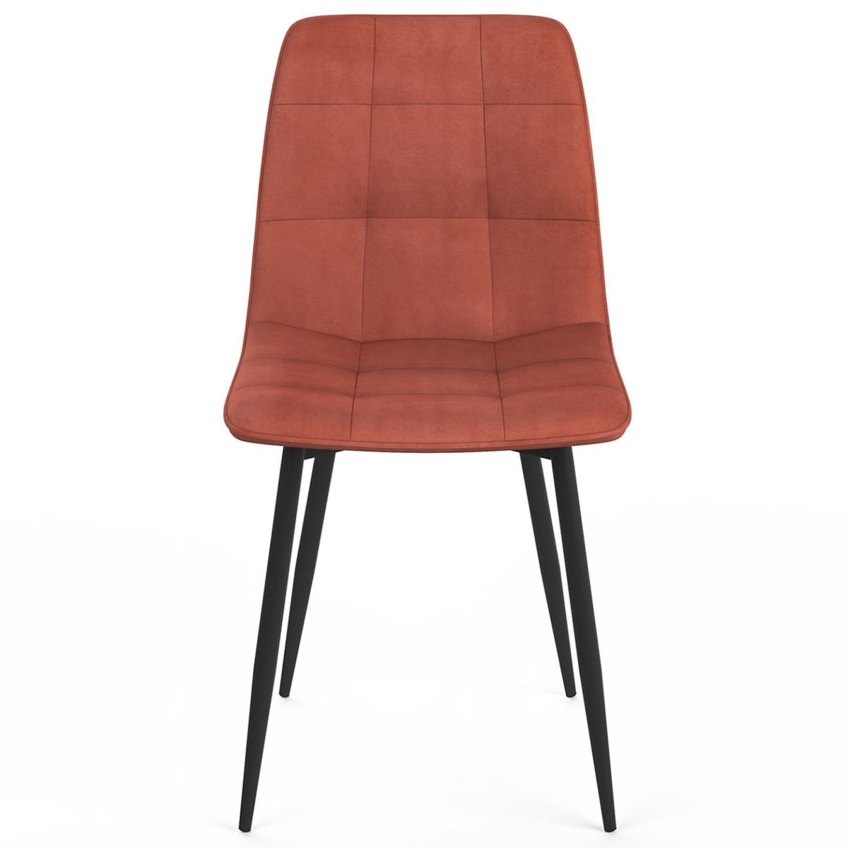 ID MARKET Lot de 4 chaises MILA en velours terracotta pour salle à manger