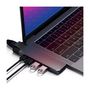 Voir la diapositive 4 : SATECHI Hub USB-C Pro + Ethernet/4K Hdmi gris