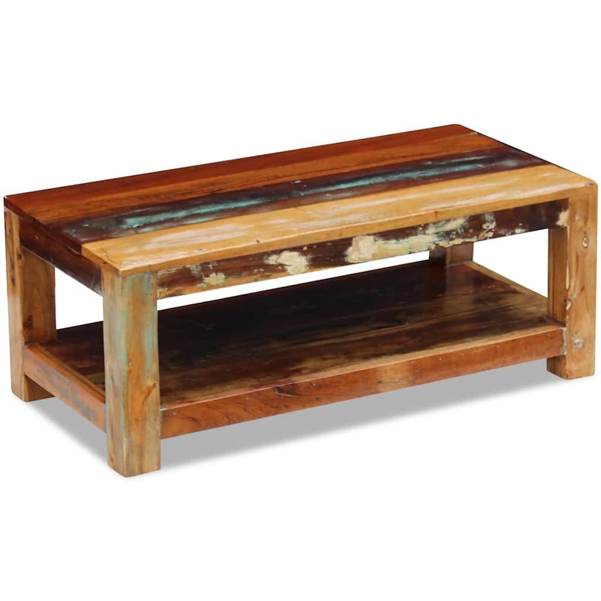 Voir la diapositive 3 : VIDAXL Table basse bois de recuperation massif 90x45x35 cm