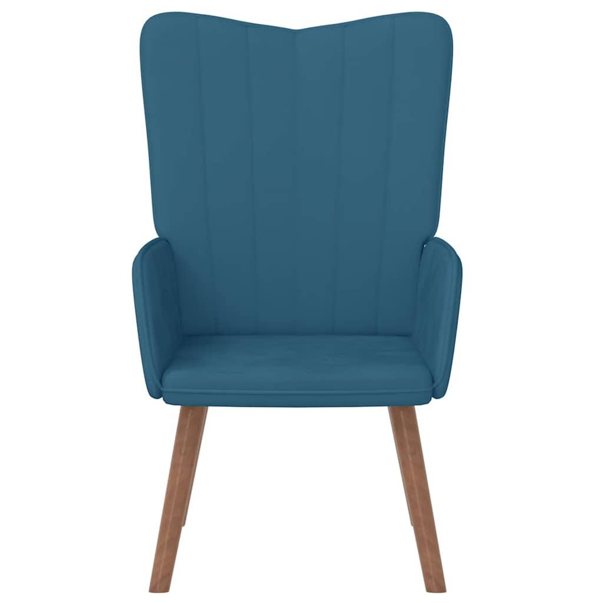 Voir la diapositive 3 : VIDAXL Chaise de relaxation Bleu Velours