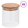 Voir la diapositive 1 : VIDAXL Pots de conservation en verre couvercle en bambou 6 pcs 600 ml