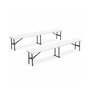 Voir la diapositive 1 : KZ GARDEN Lot de 2 Bancs de Jardin Pliables Blancs 180 x 28 x 43.5H cm Banc Exterieur Interieur Camping Réception KZ GARDEN