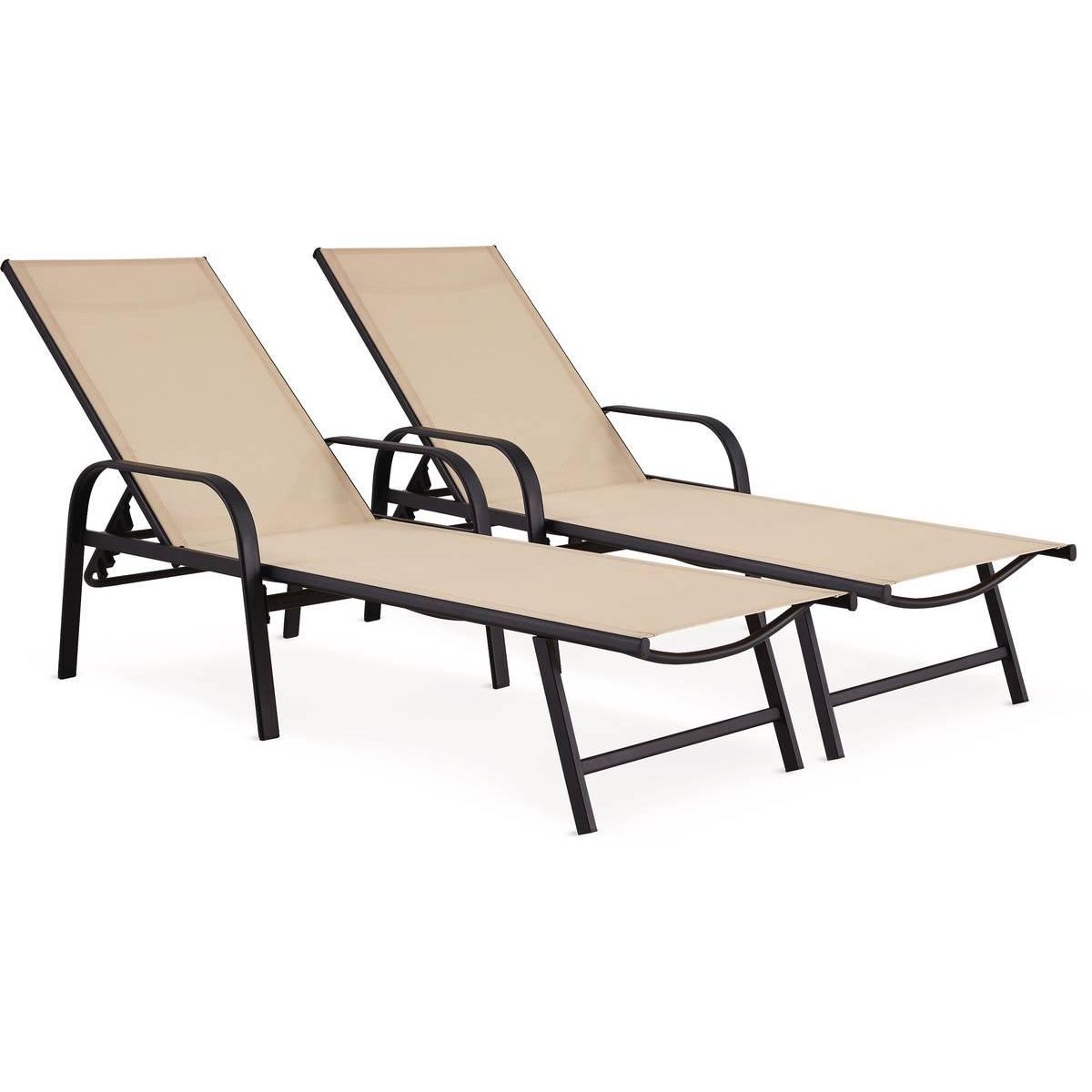 Habitat et Jardin Lot de 2 Bains de soleil en métal  Farniente  - Beige