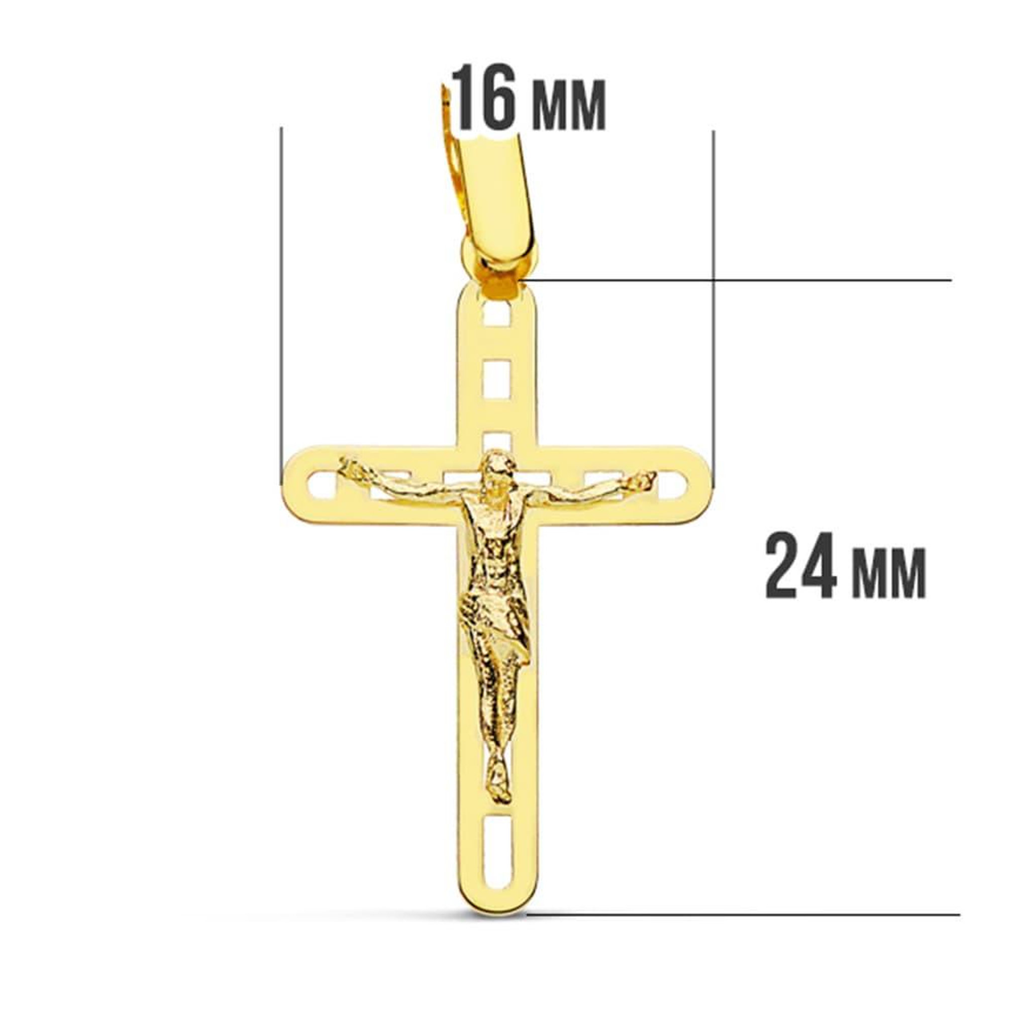 Voir la diapositive 2 : L'ATELIER D'AZUR Pendentif  - Médaille Christ sur la Croix Or 18 Carats 750 Jaune - Chaine Offerte