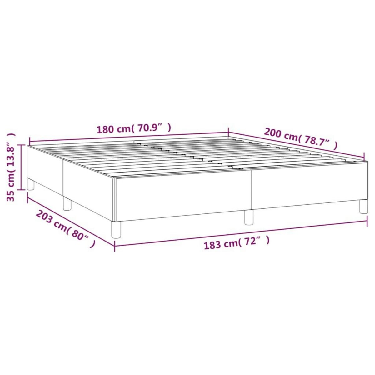 VIDAXL Cadre de lit sans matelas gris clair 180x200 cm tissu