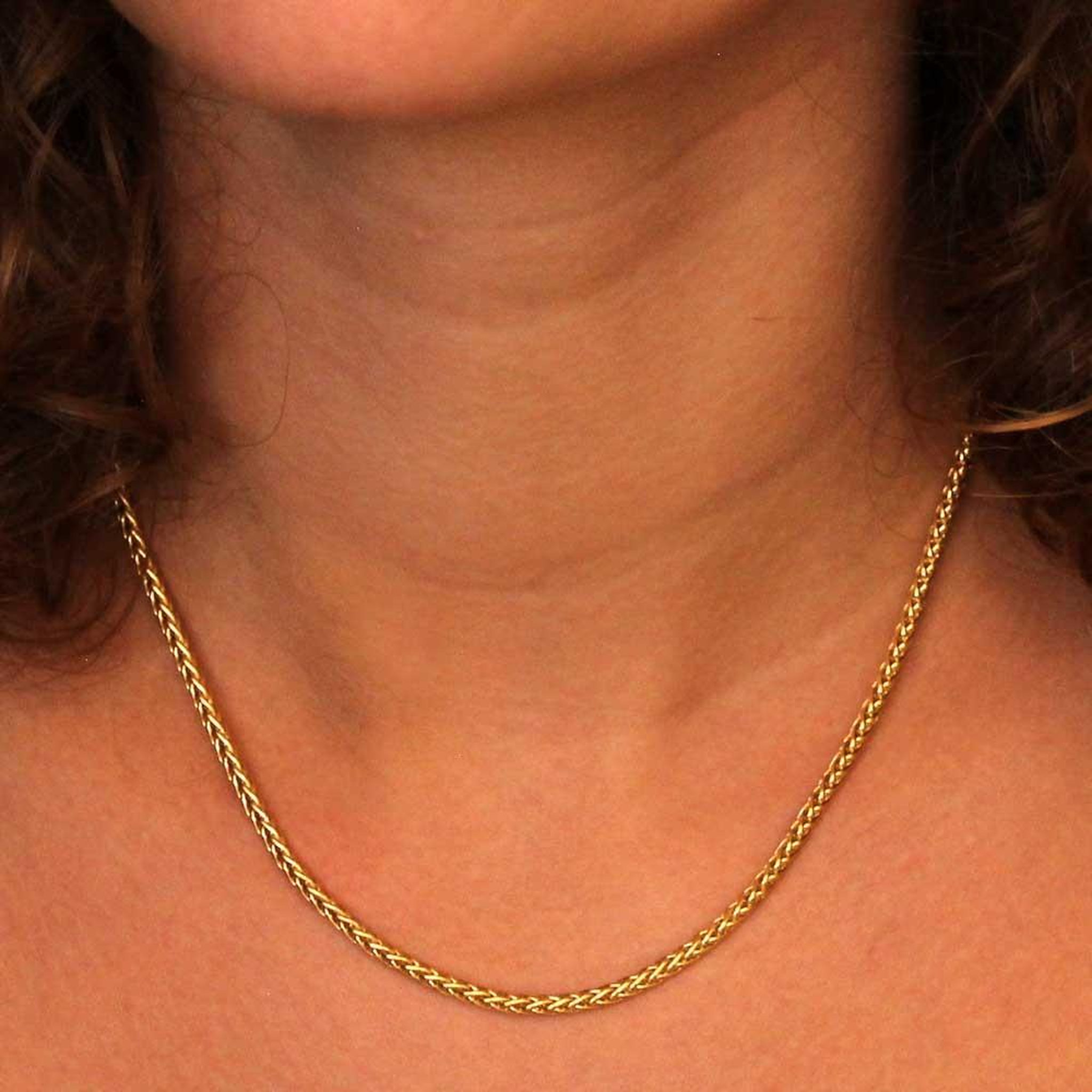 Voir la diapositive 2 : L'ATELIER D'AZUR Collier Femme Maille Palmier - Or Jaune