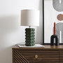 Voir la diapositive 4 : Paris Prix Lampe à Poser en Céramique  Luna  40cm Vert