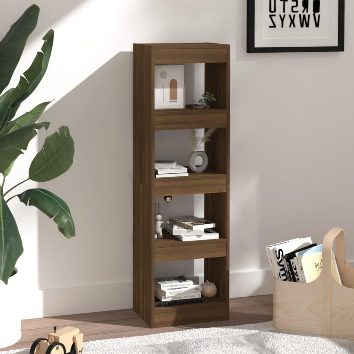 VIDAXL Bibliotheque/Separateur de piece Chene Marron 40x30x135 cm