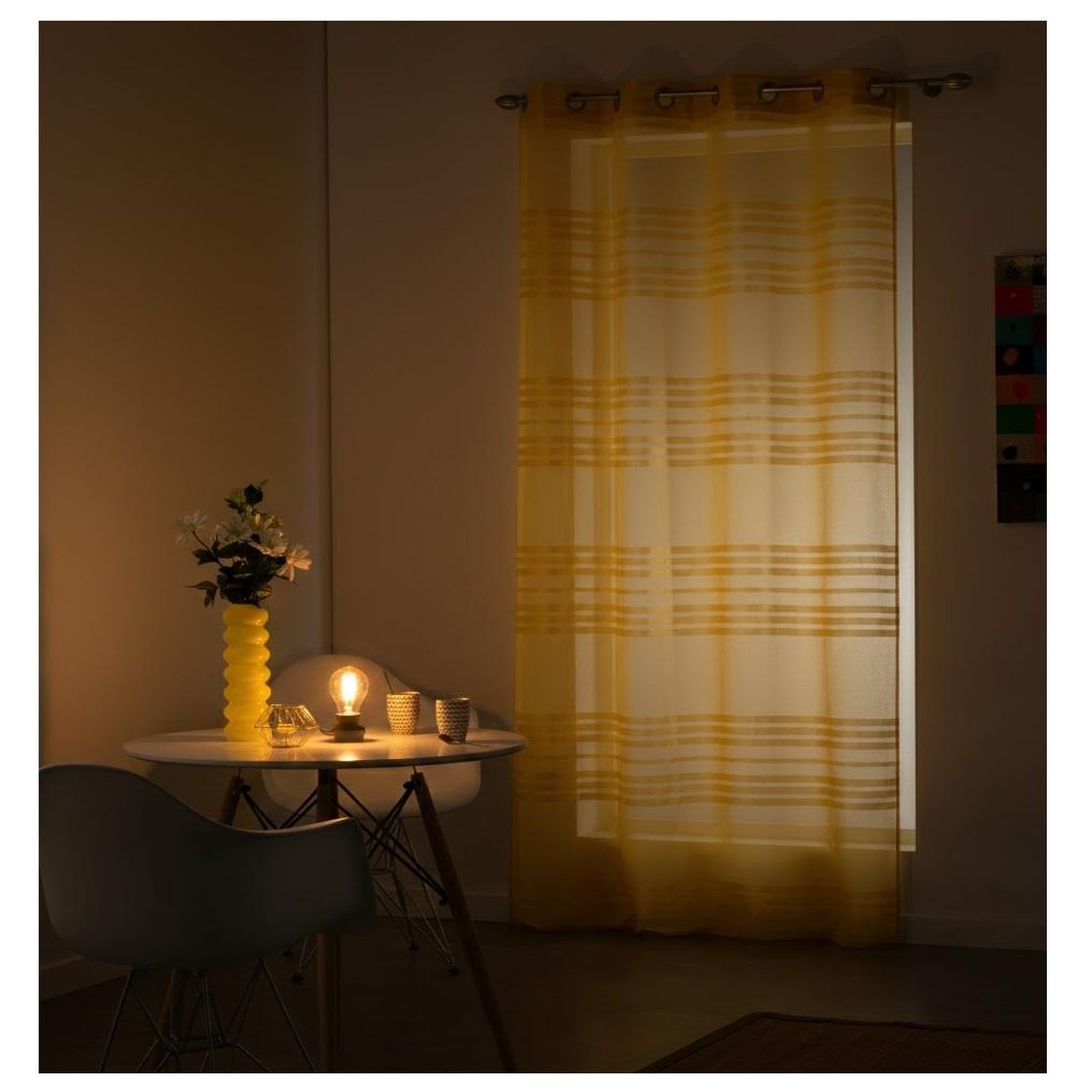 Voir la diapositive 2 : Eden Voilage a oeillets voile sable sacha