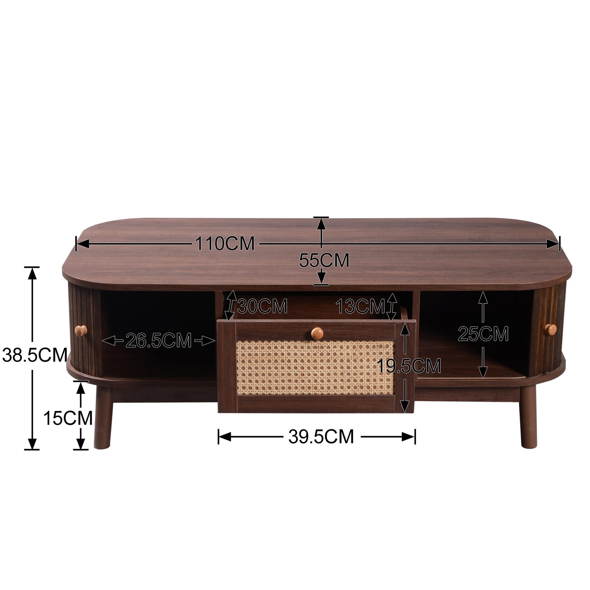Voir la diapositive 6 : MERAX Table Basse 100 Cm Avec 1 Tiroir