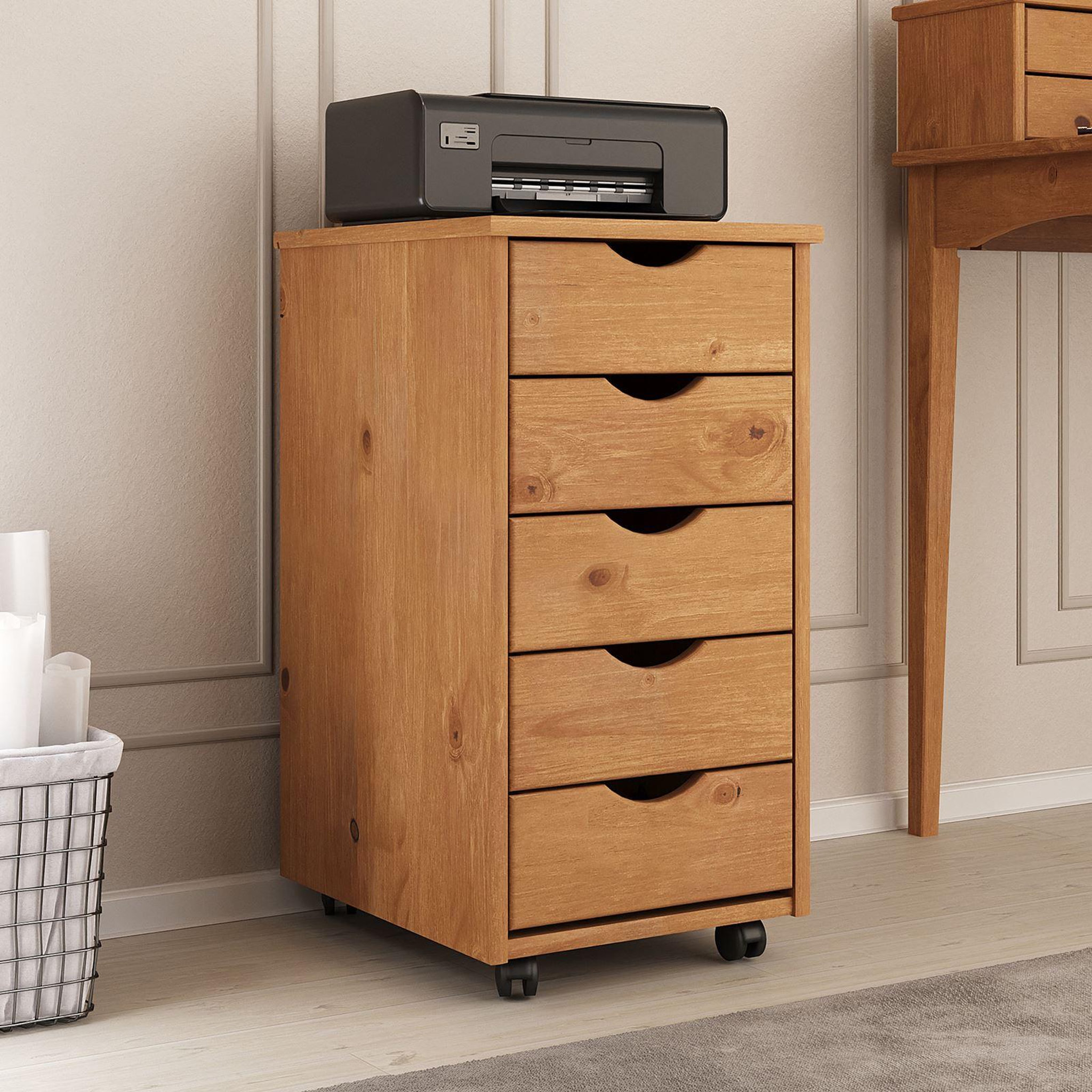 Voir la diapositive 2 : IDIMEX Caisson de bureau sur roulettes lagos, avec 5 tiroirs
