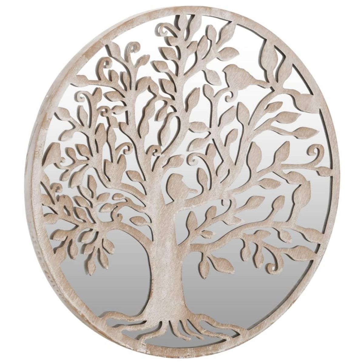 VIDAXL Miroir de jardin Sable 40x2,5cm Fer Rond utilisation exterieure