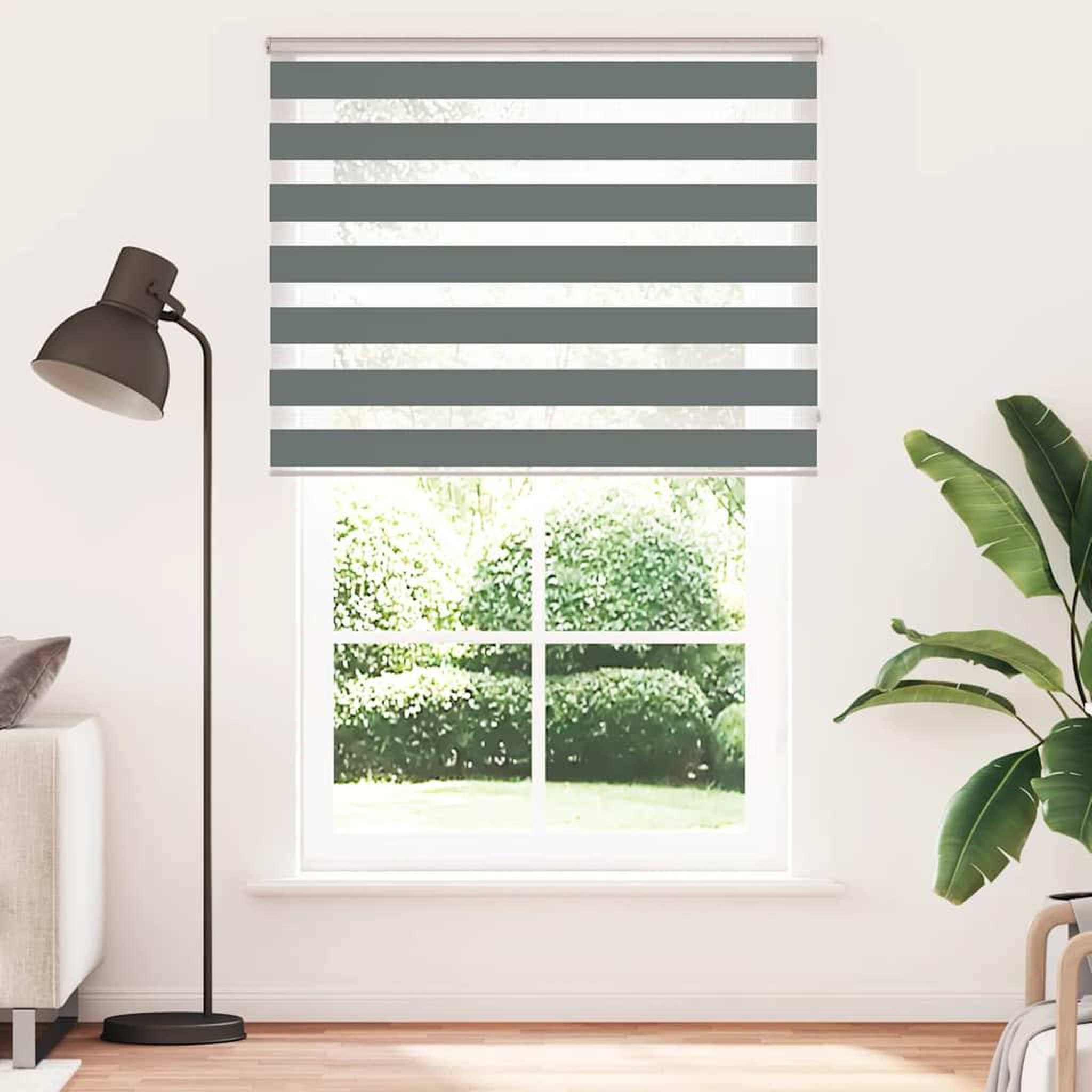 Voir la diapositive 2 : VIDAXL Store zebre gris fonce largeur du tissu 145,9 cm polyester
