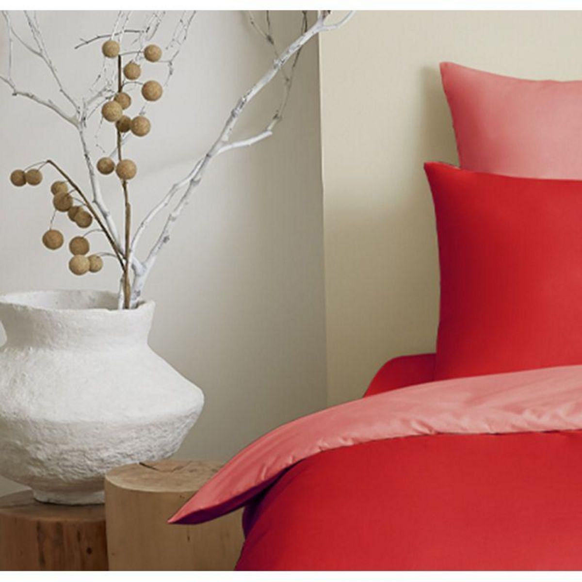 COTON PUR Pack complet 4 pièces Capucine/Clémentine réversible housse de couette pour lit 90 x 190 cm