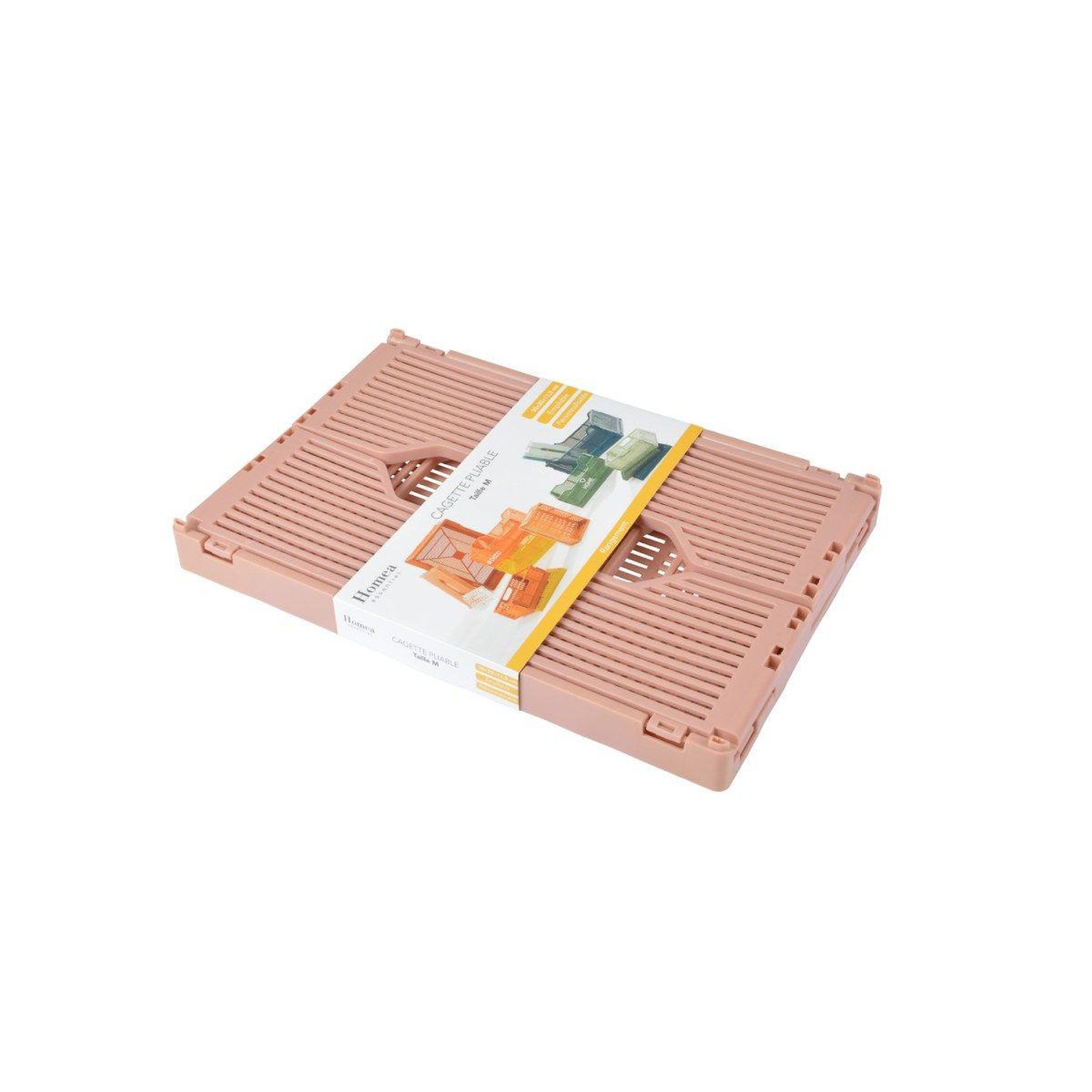 Voir la diapositive 5 : HOMEA Cagette pliable & empilable  emilie  30cm rose