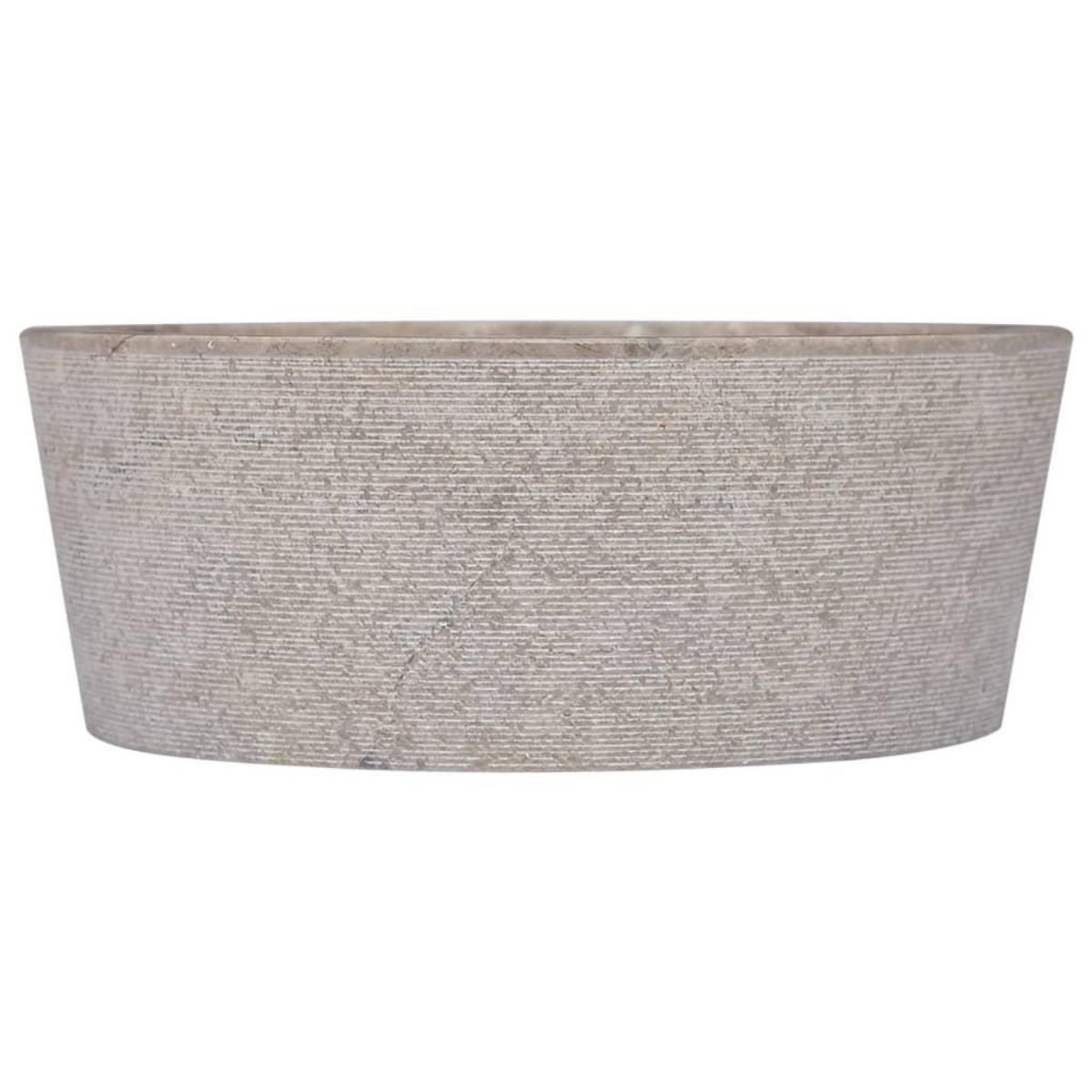 VIDAXL Lavabo Gris Ø40x15 cm Marbre