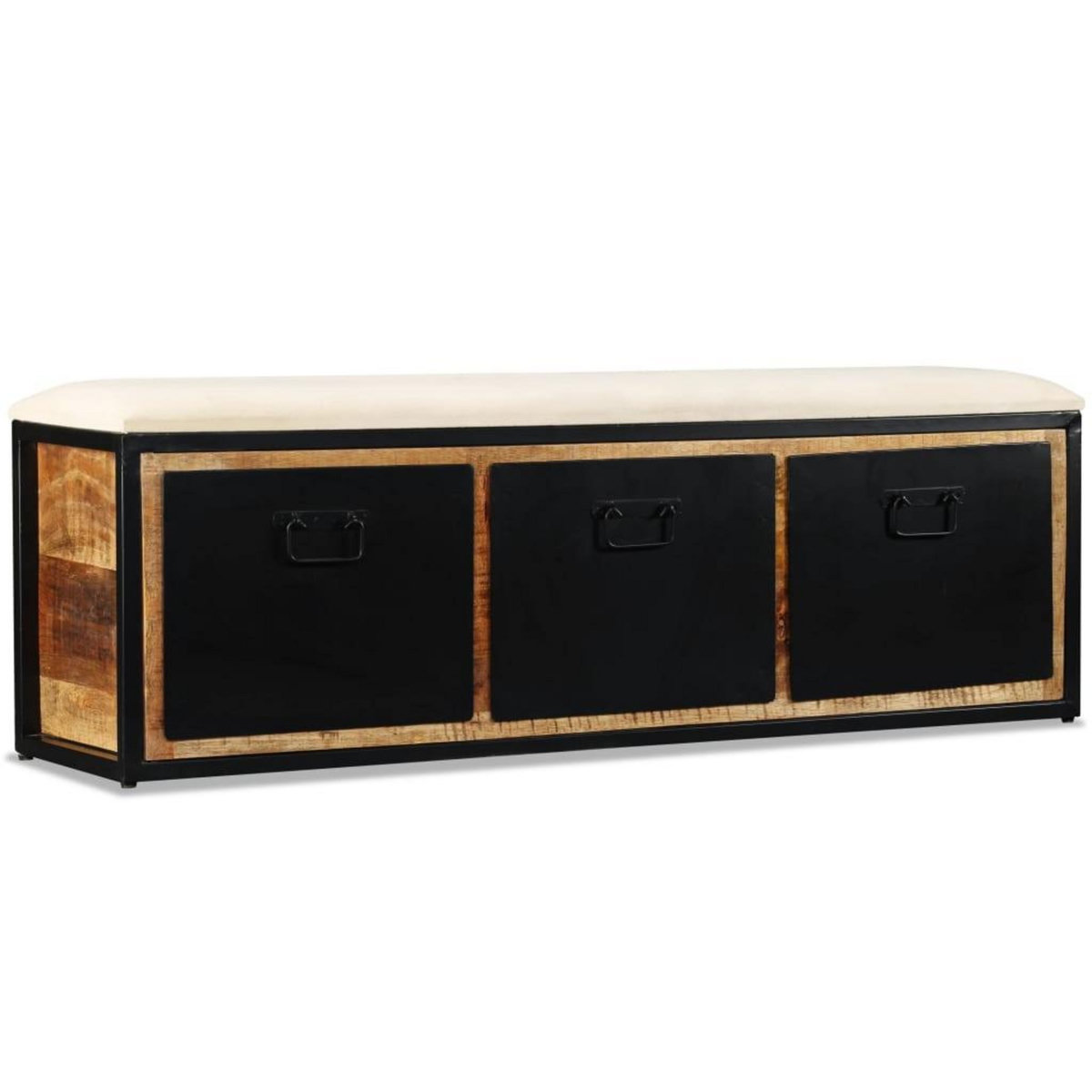 VIDAXL Banc de rangement avec 3 tiroirs Bois de manguier 120x30x40 cm