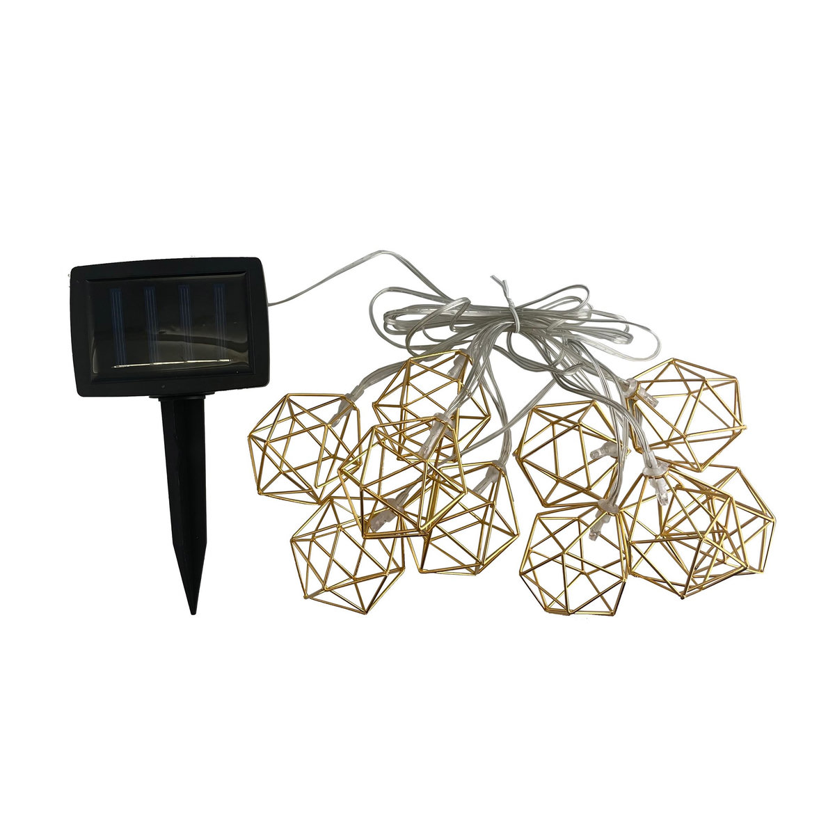 GARDENSTAR Guirlande solaire 10 lanternes géométriques 3,80m