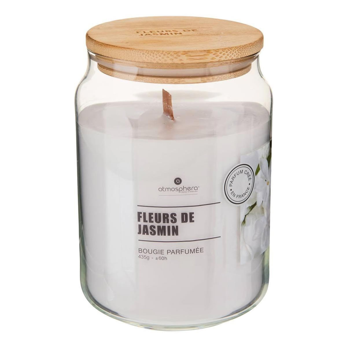 ATMOSPHERA Bougie Parfumée en Verre  Vicky  435g Fleurs de Jasmin