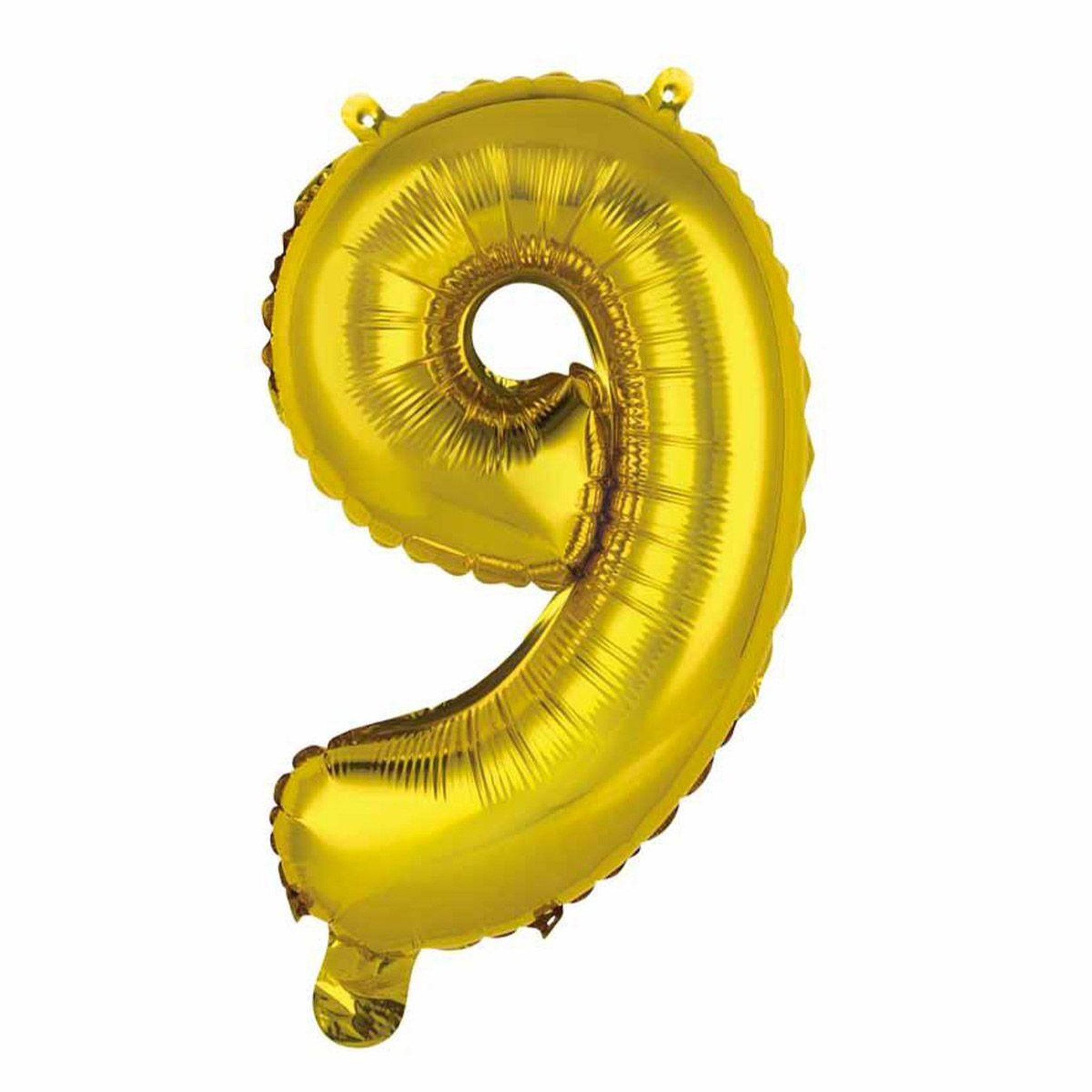 HOMEA Ballon Gonflable Métallisé  Chiffre 9  40cm Or
