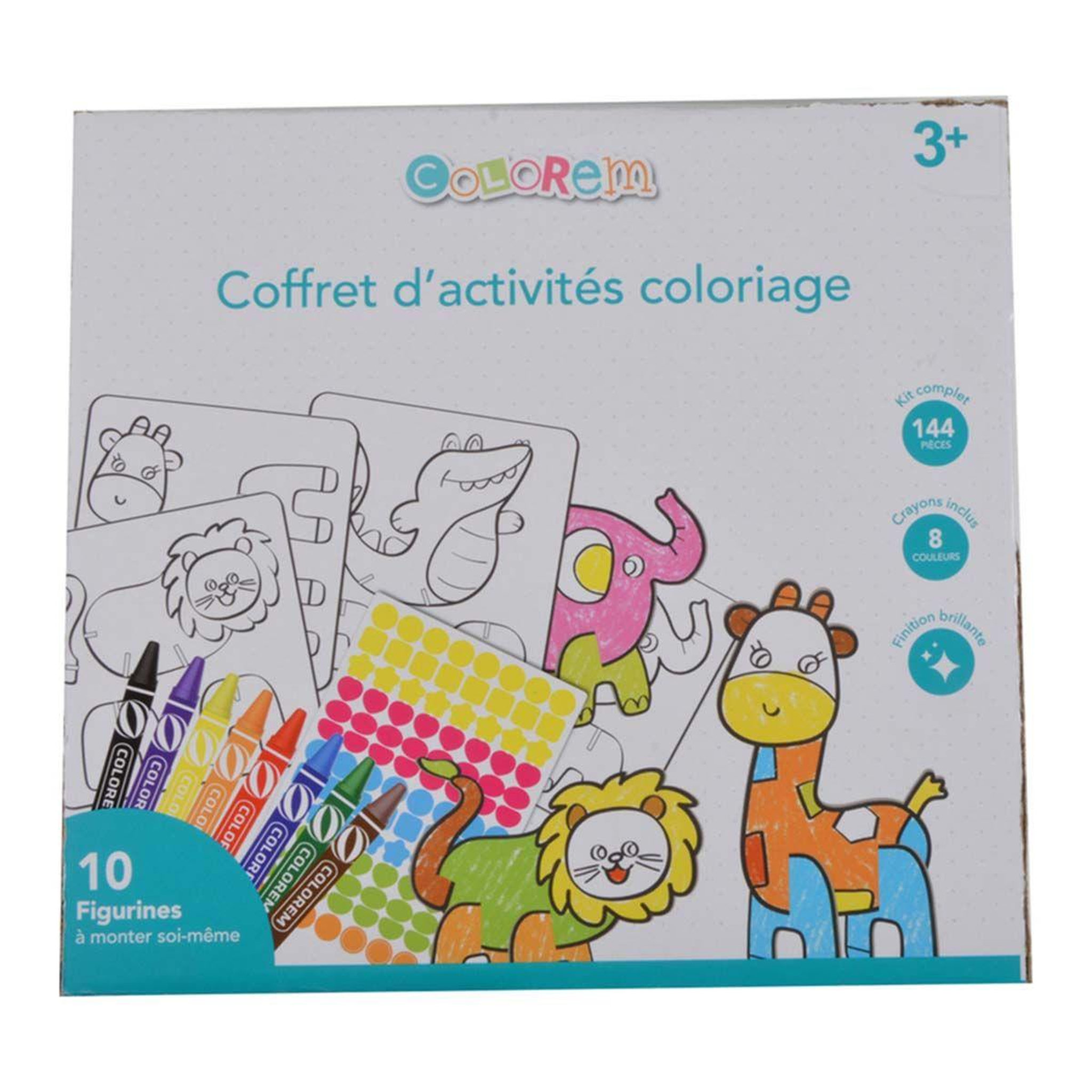 Voir la diapositive 2 : HOMEA Kit Complet 144 Pièces Enfant  Animaux  Multicolore