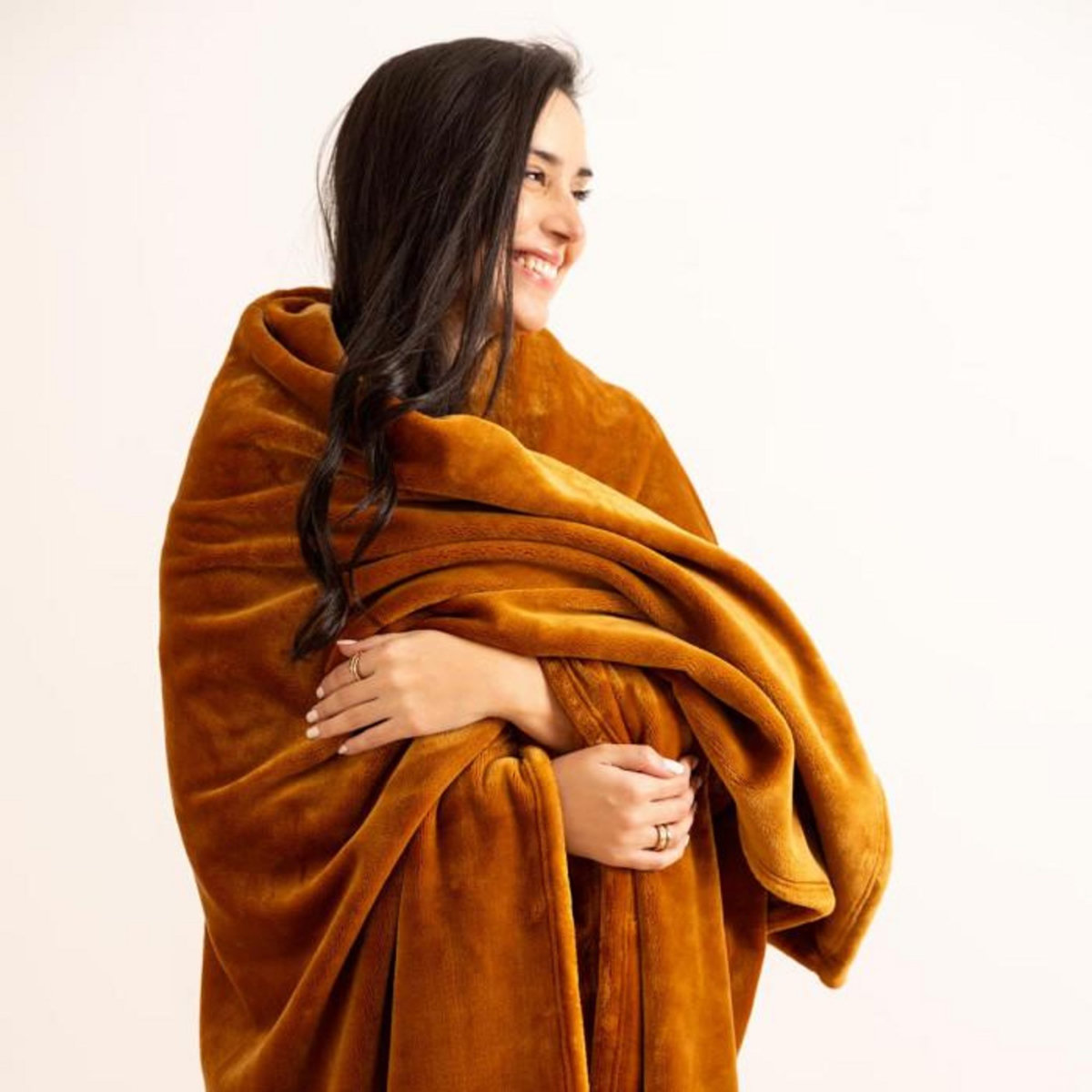 ATMOSPHERA Plaid en Flanelle  Cuddly  130x180cm Jaune Cumin