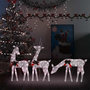Voir la diapositive 1 : VIDAXL Famille de rennes de Noël 270x7x90 cm Dore Blanc chaud Maille