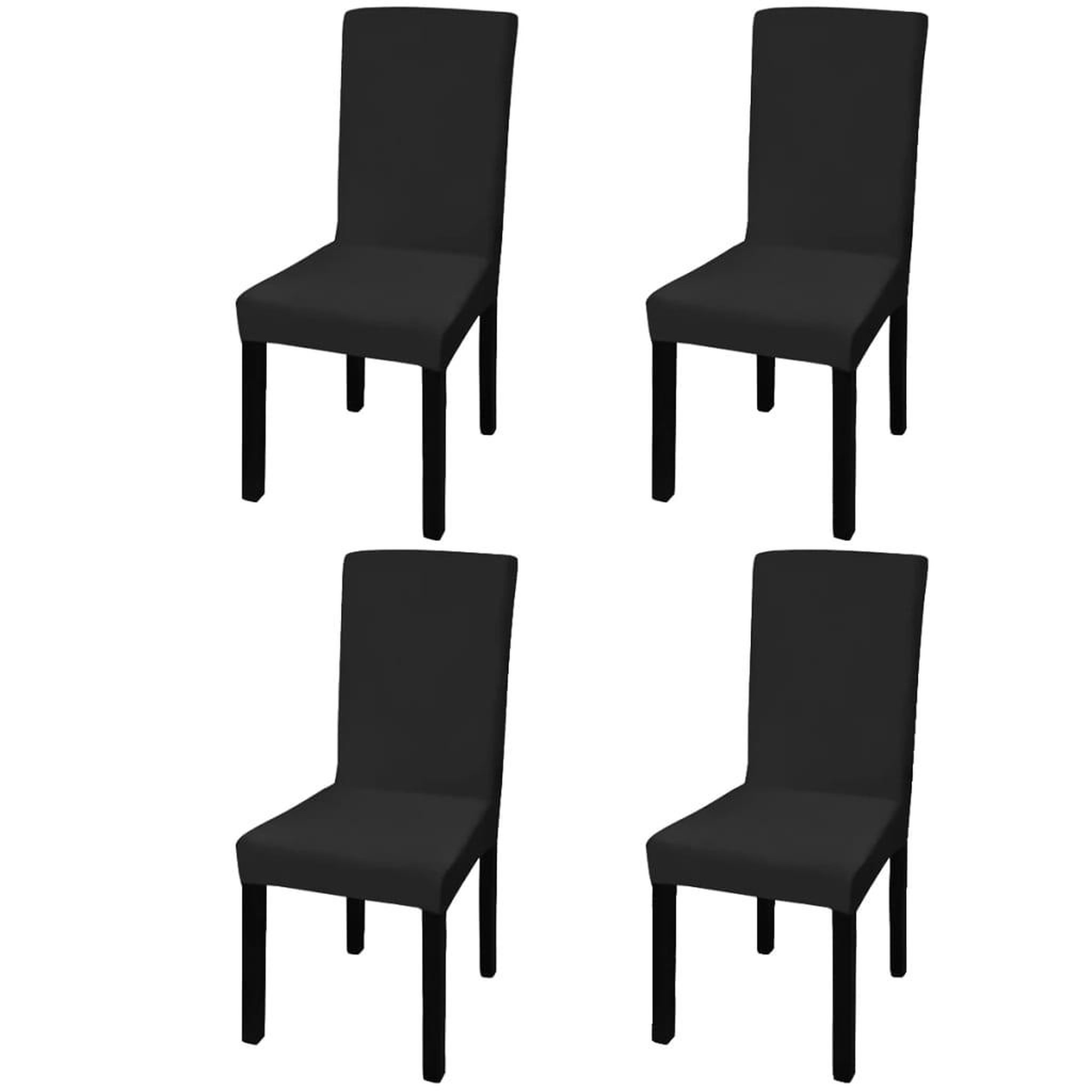 Voir la diapositive 1 : VIDAXL Housse de chaise droite extensible 4 pcs noir