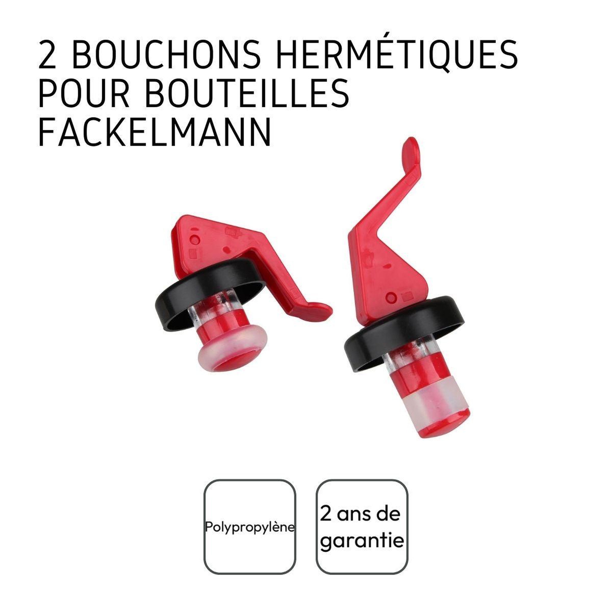 Voir la diapositive 4 : Fackelmann Lot de 2 bouchons à levier réutilisable fackelmann bar concept