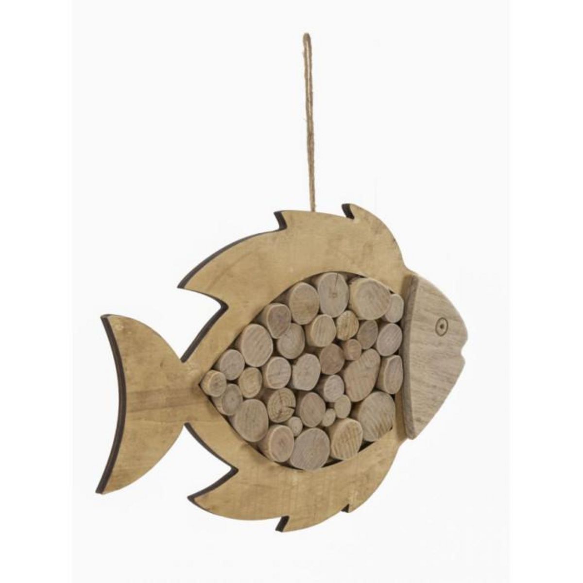 Paris Prix Décoration Murale en Bois à Suspendre  Poisson  42cm Naturel