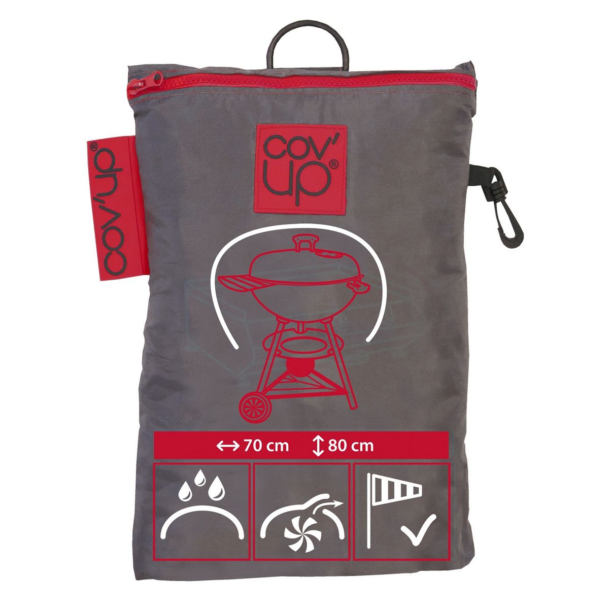 Housse COV'UP D70xH80cm polyester pour barbecue rond