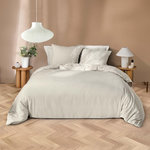 Paris Prix Parure de Lit 3 Pièces Microfibre  Azura  240x220cm Naturel