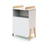 Voir la diapositive 4 : AT4 Chambre bébé lit, meuble à langer et armoire Blanc et Hêtre Verni