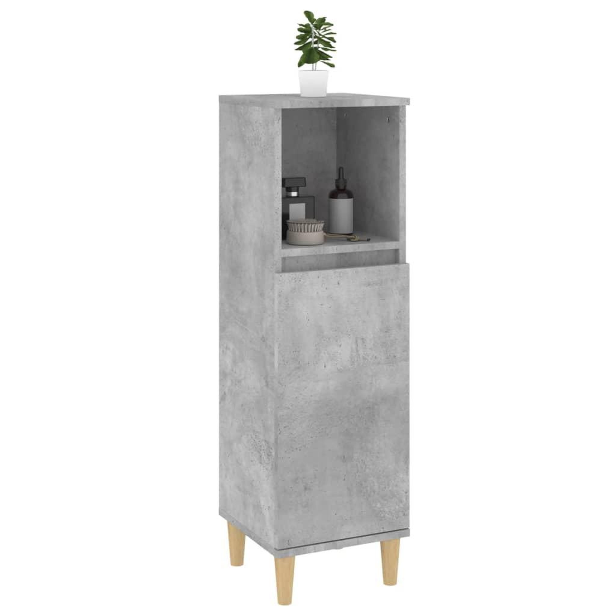 Voir la diapositive 5 : VIDAXL Armoire de salle de bain gris beton 30x30x100 cm